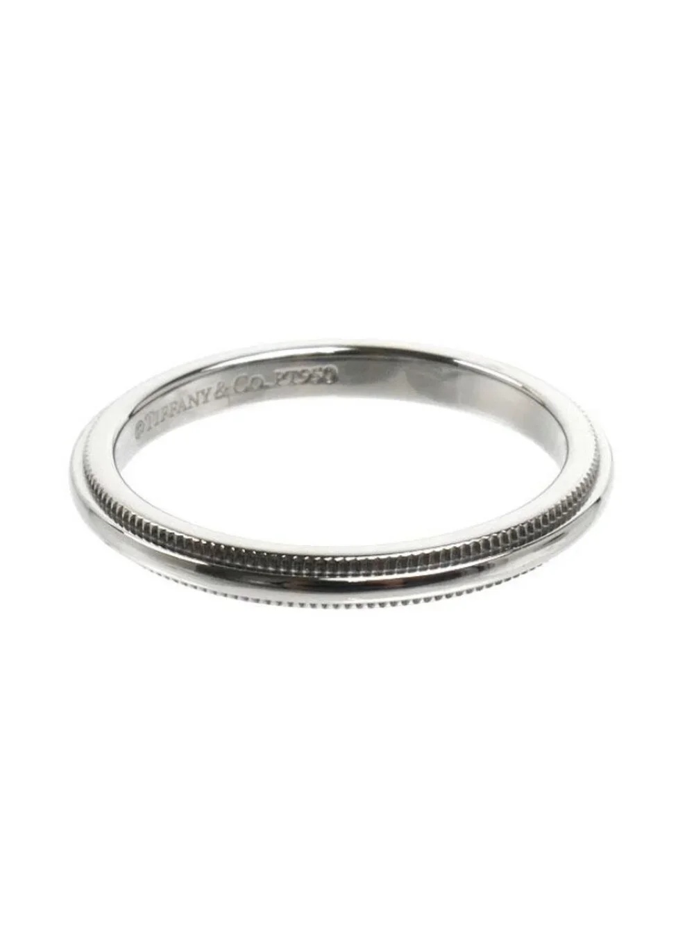 Tiffany & Co Platinum Mil Gray Band Ring Vintage